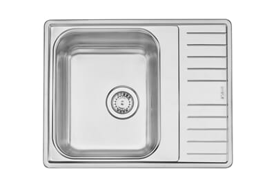 Kjøkkenvask Lyria L40-S+ 1 kum venstre m/ rille 630x500mm