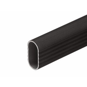 Garderoberør Oval Ø30mm 4m Anodisert Alu Sort