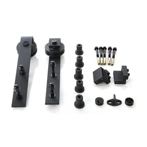 Skyvedørsbeslagssett Retro u/Skinne Sort