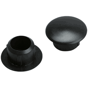 Dekkappe Plast Ø15mm Tapp-6.5mm Sort