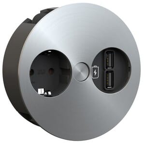 Twist nedfellbar med 1 kontakt og 2 USB